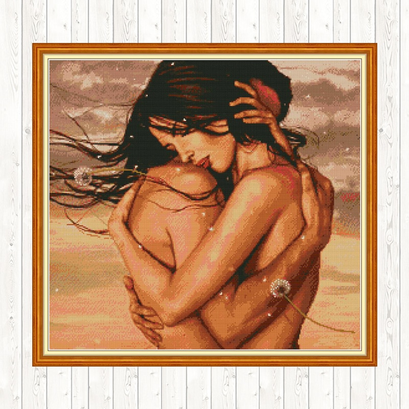 Embrace Painting Counted ĵ μ DMC 14CT 11C..